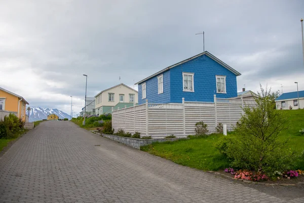 Pueblo Hrisey Islandia Día Nublado Verano —  Fotos de Stock