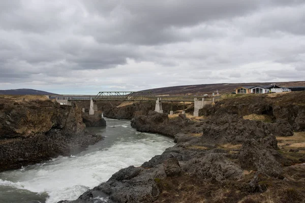 Στον Ποταμό Skjalfandafljot Κοντά Καταρράκτη Godafoss Στην Ισλανδία — Φωτογραφία Αρχείου