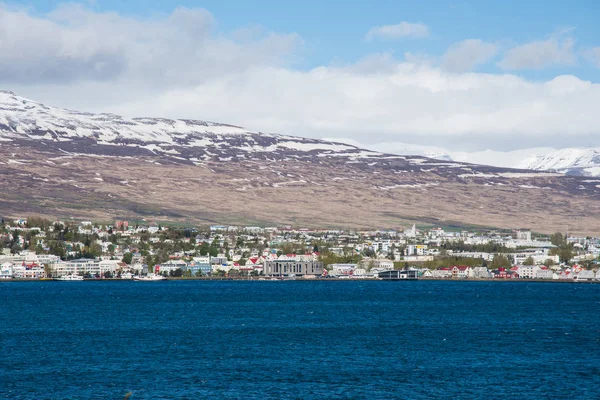 Veja Sobre Cidade Akureyri Norte Islândia — Fotografia de Stock