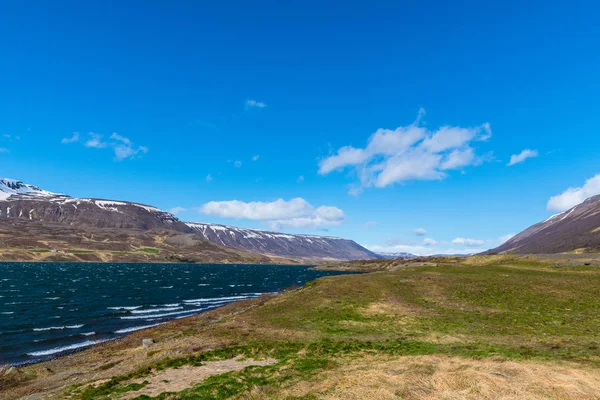 Lago Ljosavatn Islandia Del Norte Tormentoso Día Primavera — Foto de Stock