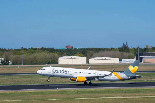 Berlin Německo Dubna 2018 Letadlo Condor Airbus A321 Berlín Tegel — Stock fotografie