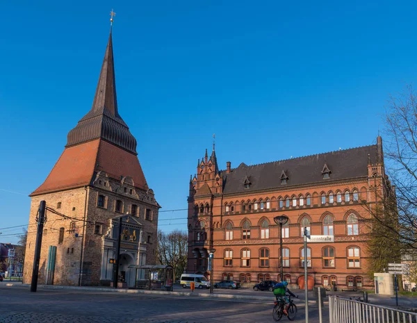 Rostock Německo Duben 2018 Staré Městské Brány Steintor Budování Standahaus — Stock fotografie