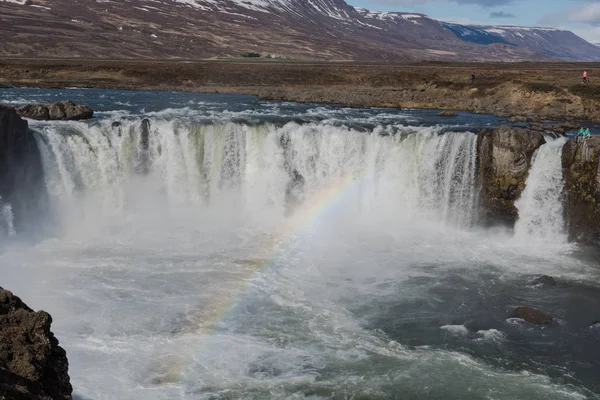 Cascata Godafoss Islanda Una Giornata Primaverile — Foto Stock