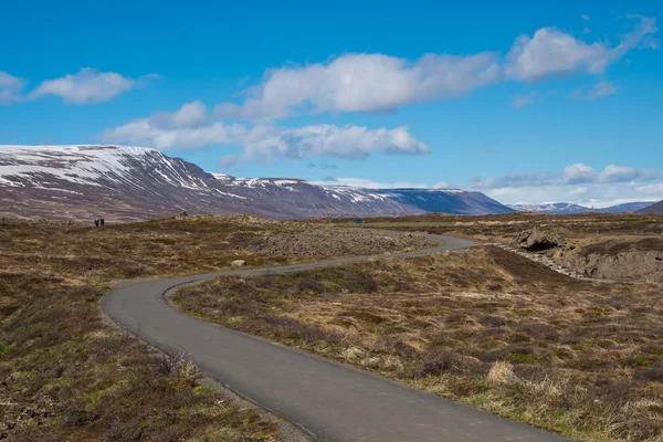 Weg Zum Wasserfall Von Godafoss Nordisland — Stockfoto