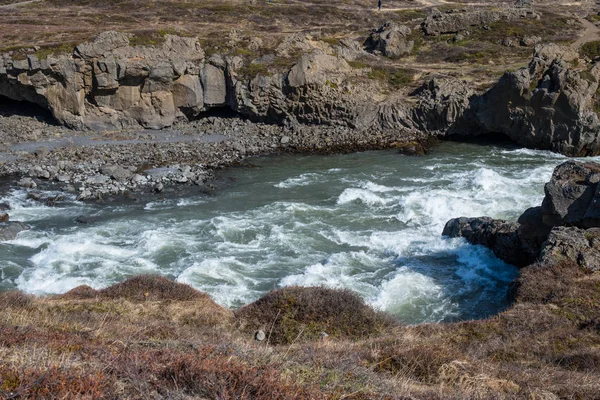 Floden Skjalfandafljot Nära Vattenfallet Godafoss Island — Stockfoto