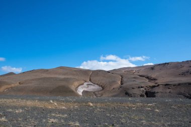 North Iceland'deki / daki Namaskard dağ geçidi