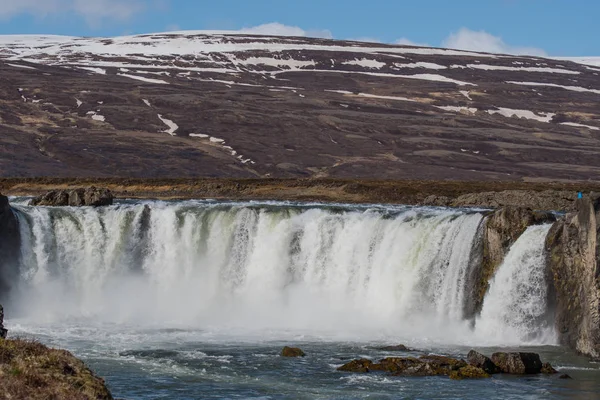 Τον Καταρράκτη Godafoss Στην Ισλανδία Για Μια Όμορφη Ανοιξιάτικη Μέρα — Φωτογραφία Αρχείου