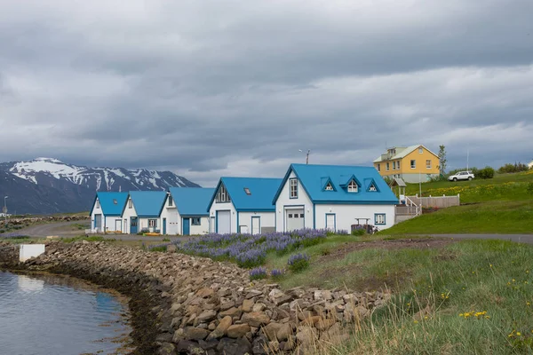 Bâtiments Stockage Dans Village Hrisey Islande — Photo