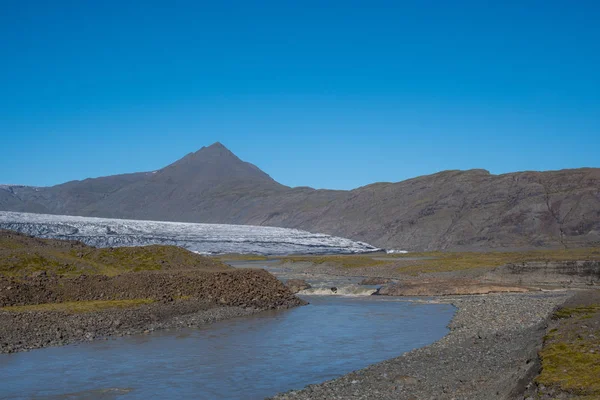 Kolgrima Fluss Und Skalafellsjokull Gletscher Südisland — Stockfoto
