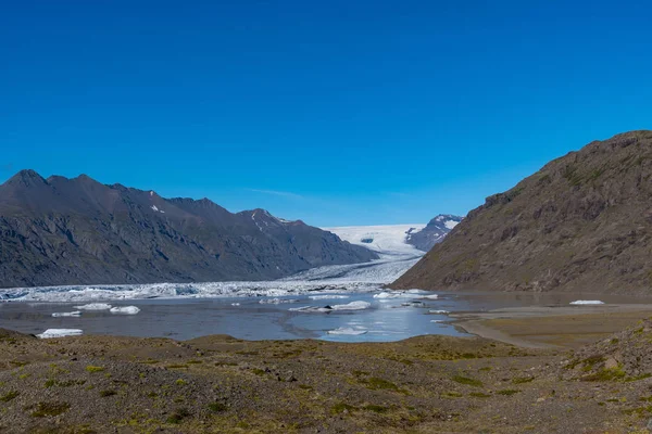 Heinabergsjokull Gletsjer Zijn Ijslagune Het Zuid Ijslandse Landschap — Stockfoto