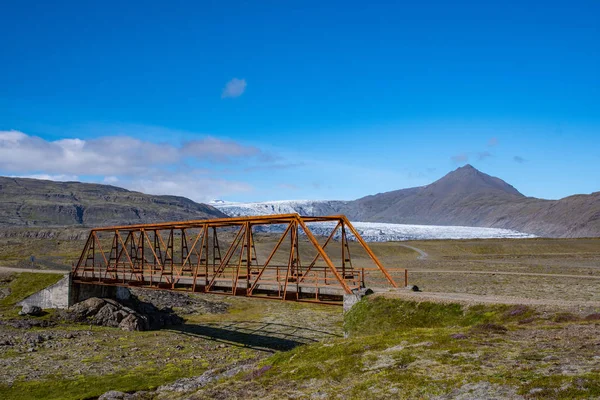 Alte Brücke Über Den Fluss Heinabergsfljot Island Aufgrund Der Gletscherschmelze — Stockfoto