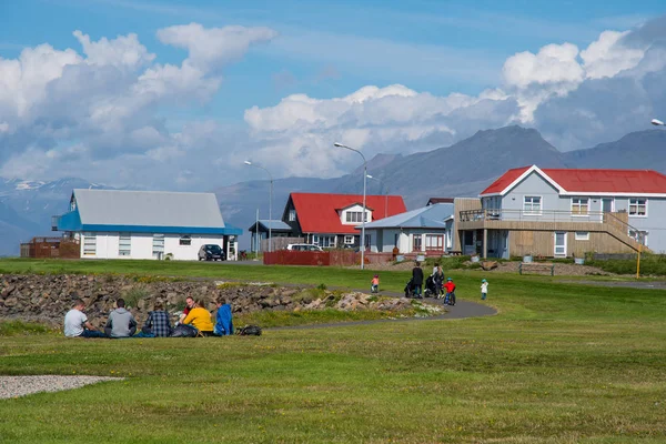 Hornafjordur Zlanda Ağustos 2018 Zlanda Daki Hofn Kasaba Güzel Havalarda — Stok fotoğraf