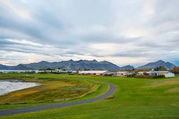 Kustlijn Van Stad Van Hornafjordur Ijsland Een Zomerdag — Stockfoto