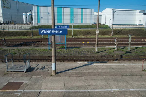 Waren Germany April 2018 Waren Train Station Platform — 스톡 사진