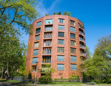 Berlin Almanya - 22 Nisan. 2018: Apartman Bellevue Berlin bölgesi