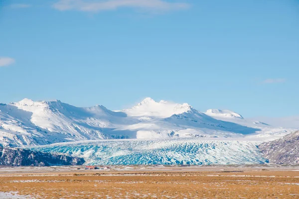 Flaajokull Παγετώνα Της Νότιας Ισλανδικής Υπαίθρου Μια Ηλιόλουστη Χειμωνιάτικη Ημέρα — Φωτογραφία Αρχείου