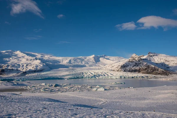 Laguna Iceberg Fjallsarlon Con Glaciar Vatnajokull Sur Islandia —  Fotos de Stock