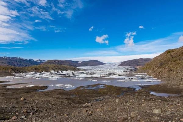 Hoffelsjokull Gletscher und Lagune in Südisland — Stockfoto