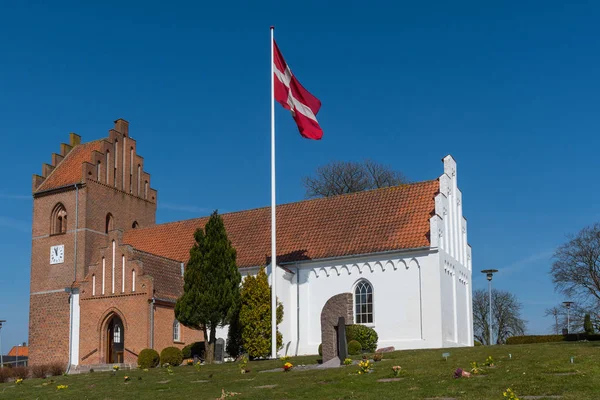 Kostel města glumsoe v Dánsku — Stock fotografie