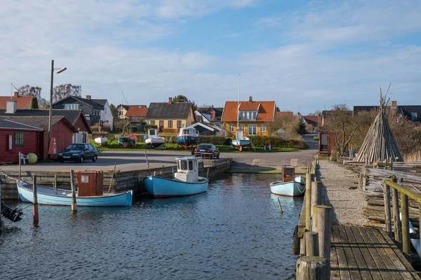 Boote im Hafen von Kalvehave in Dänemark — Stockfoto