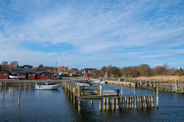 Boote im Hafen von Kalvehave in Dänemark — Stockfoto