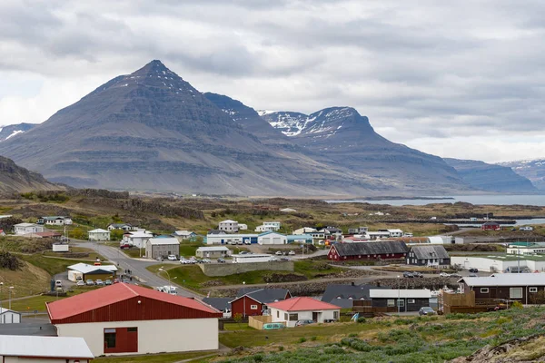 View over town of Djupivogur in east Iceland Stock Image