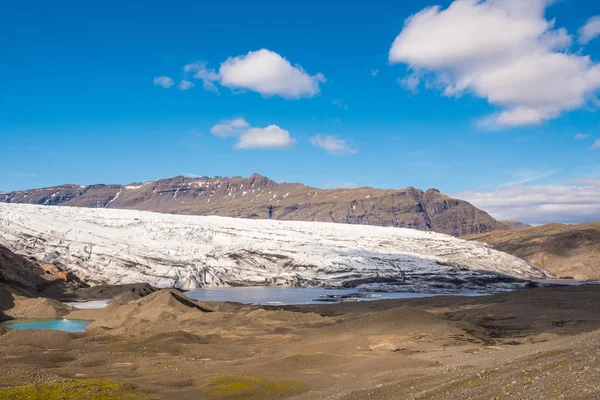 Ghiacciaio Flaajokull sulla costa meridionale dell'Islanda — Foto Stock