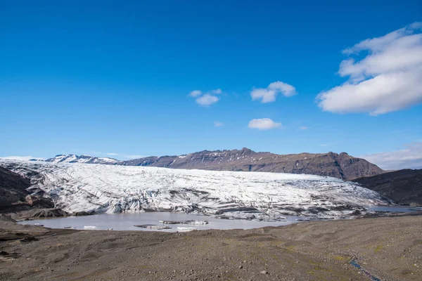 Ghiacciaio Flaajokull sulla costa meridionale dell'Islanda — Foto Stock