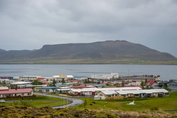 Kilátás Város Grundafjordur Snaefellsnes Félsziget Nyugat Izlandon — Stock Fotó