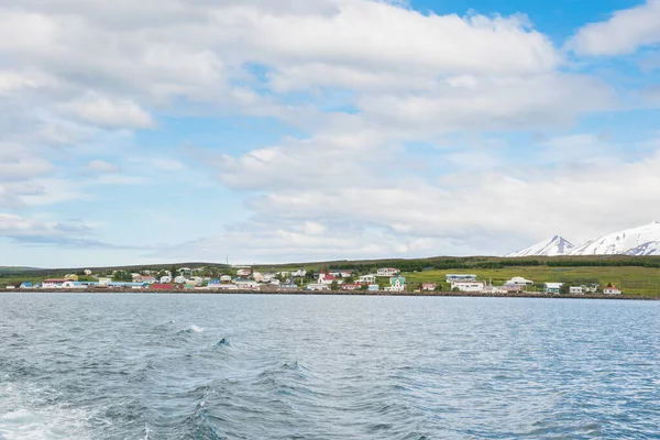 Aldeia Ilha Hrisey Norte Islândia — Fotografia de Stock