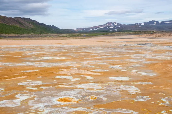 Campo Geotérmico Namafjall Está Localizado Nordeste Islândia Lado Leste Lago — Fotografia de Stock