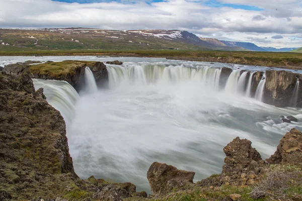 Der Godafoss Wasserfall Island Einem Sommertag — Stockfoto