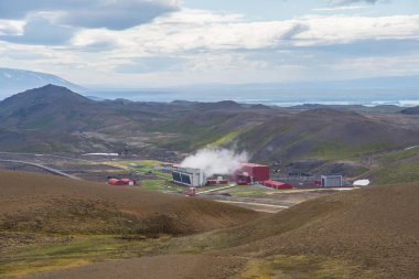 Steam power plant Krafla in North Iceland clipart