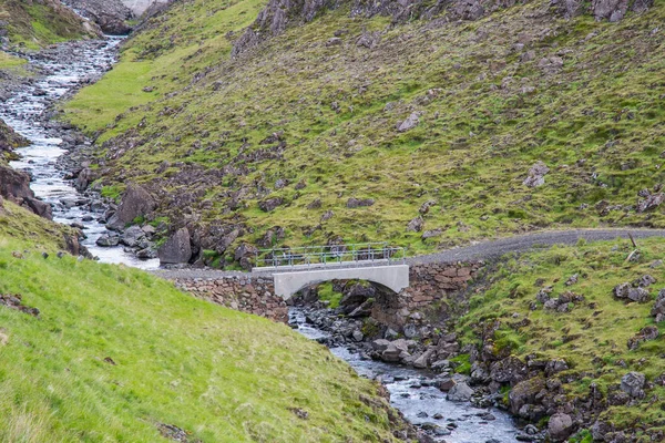 Alte Rekonstruierte Alte Brücke Über Den Fluss Blaskeggsa Hvalfjordur Westisland — Stockfoto