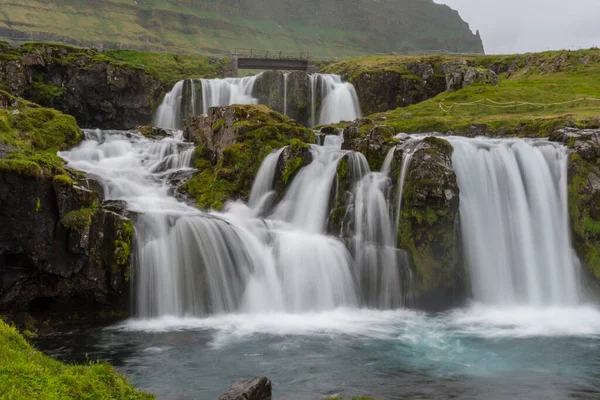 Wodospad Kirkjufellsfoss Półwyspie Snaefellsnes Zachodniej Islandii — Zdjęcie stockowe