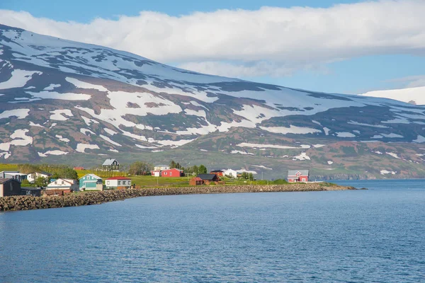 Χωριό Στο Νησί Hrisey Στη Βόρεια Ισλανδία — Φωτογραφία Αρχείου