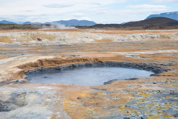 Campo Geotérmico Namafjall Está Localizado Nordeste Islândia Lado Leste Lago — Fotografia de Stock