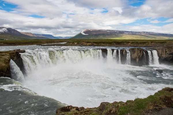 Cachoeira Godafoss Islândia Dia Verão — Fotografia de Stock