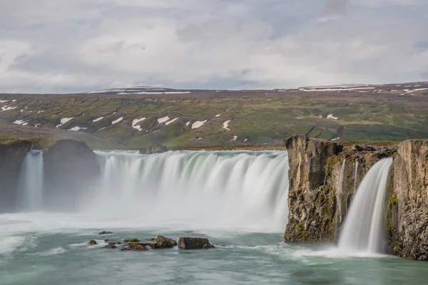 Wodospad Godafoss Islandii Letni Dzień — Zdjęcie stockowe