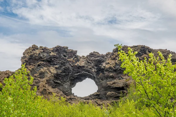 Egy Lyuk Dimmuborgir Myvatn Terület Észak Izlandon — Stock Fotó