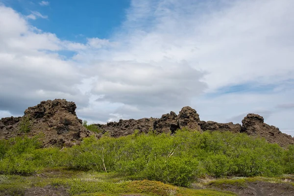 Dimmuborgir Természetvédelmi Terület Myvatn Területén Észak Izlandon — Stock Fotó