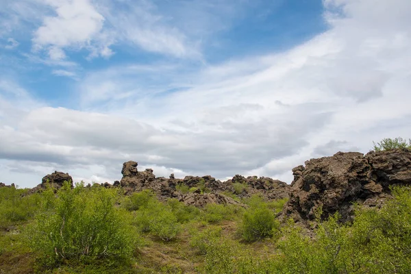 Dimmuborgir Természetvédelmi Terület Myvatn Területén Észak Izlandon — Stock Fotó