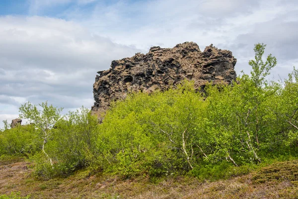 Dimmuborgir Természetvédelmi Terület Myvatn Területén Észak Izlandon — Stock Fotó