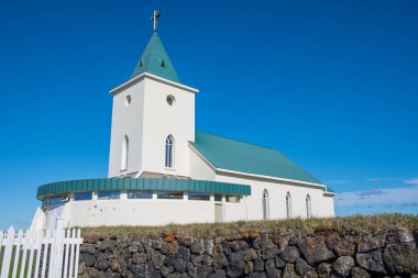 Church of Reykjahlid in Myvatn in North Iceland clipart