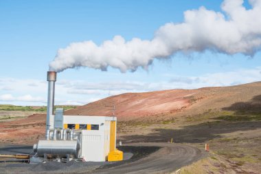 Kuzey İzlanda Myvatn bölgesinde Bjarnaflag jeotermal enerji santrali