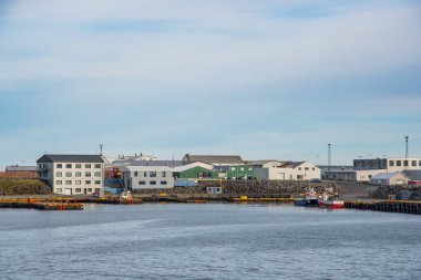 İzlanda 'nın Reykjanes Yarımadası' ndaki Keflavik limanı.