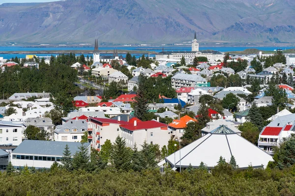 Θέα Πάνω Από Την Πόλη Του Ρέικιαβικ Στην Ισλανδία Μια — Φωτογραφία Αρχείου
