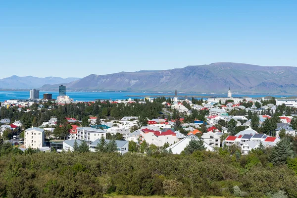 Vista Sulla Città Reykjavik Islanda Una Giornata Sole — Foto Stock