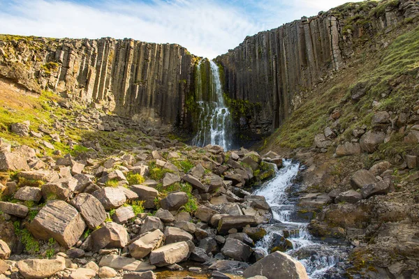 Cachoeira Studlafoss Vale Jokuldalur Norte Islândia — Fotografia de Stock