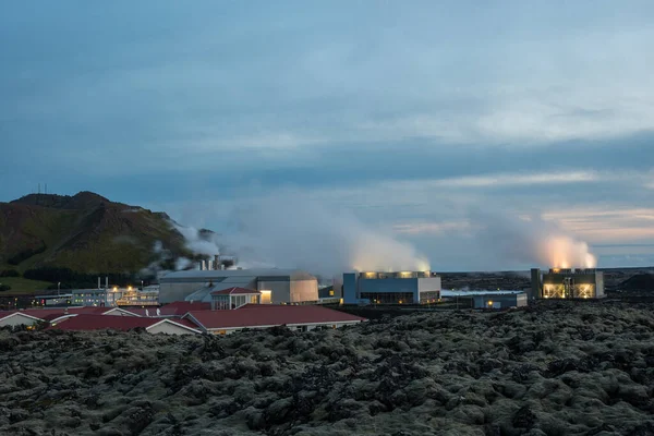 Zlanda Daki Reykjanes Yarımadası Ndaki Svartsengi Jeotermal Enerji Santrali — Stok fotoğraf